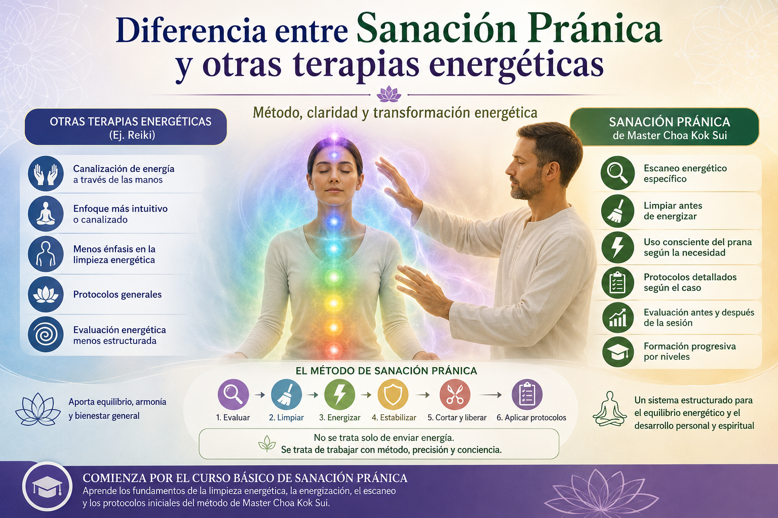 Diferencia entre Sanación Pránica y otras terapias energéticas