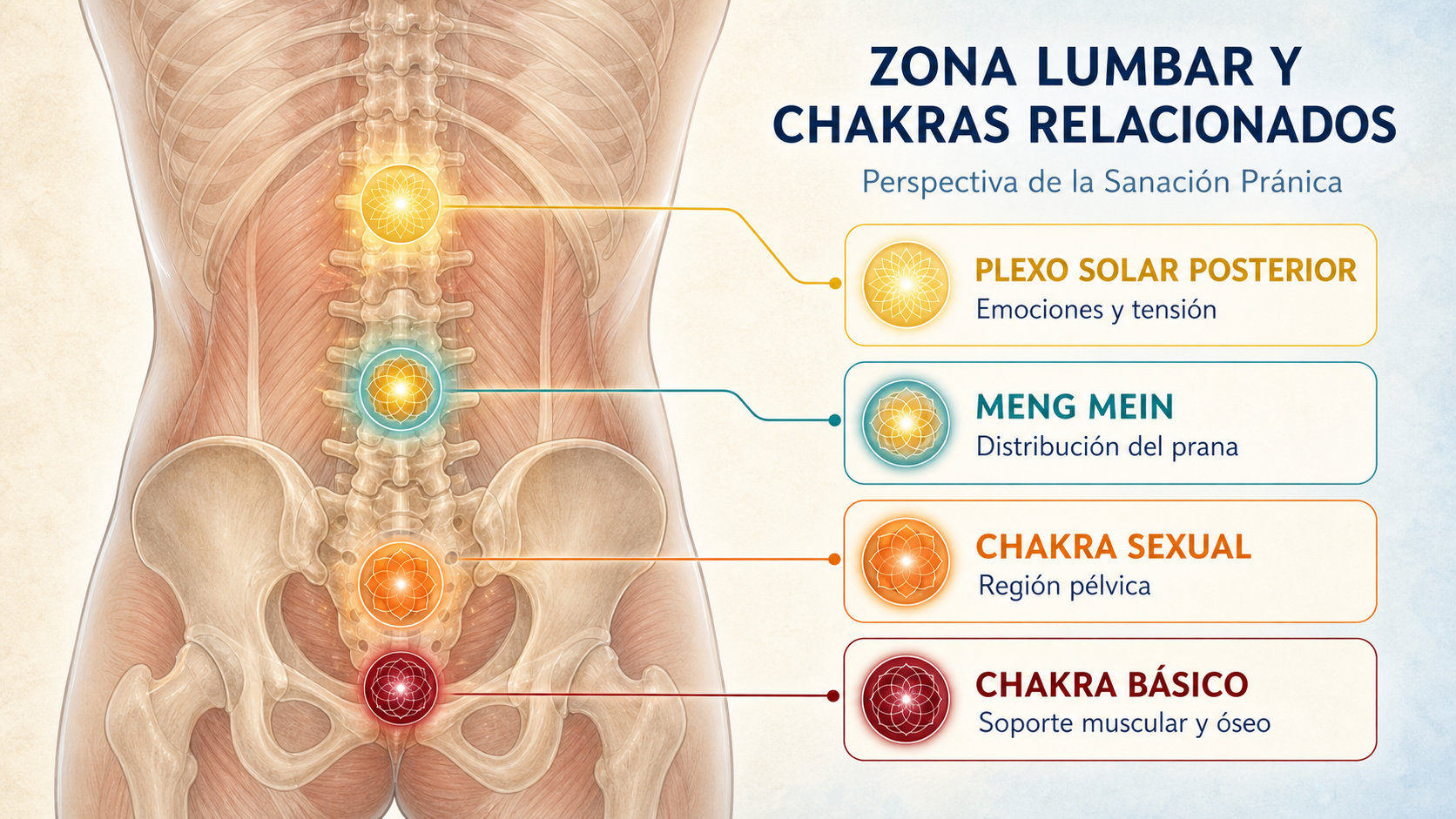 Dolor lumbar y chakras: la visión de la Sanación Pránica de Master Choa Kok Sui